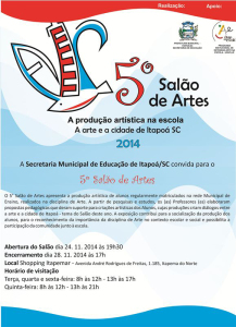 5o Salao de Artes de Itapoa ocorre de 24 a 28 de novembro