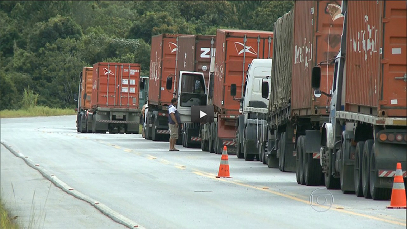 Matéria Jornal Nacional sobre manifestação de caminhoneiros cita Itapoá