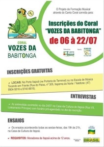 Inscrições para o coral Vozes da Babitonga estão abertas