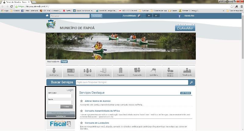 Passo a passo Refis 2014 Itapoa na internet Figura 1