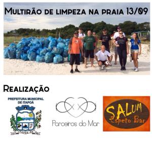 Domingo (13-09) dia do Mutirao de Limpeza da Praia de Itapema do Norte - principal