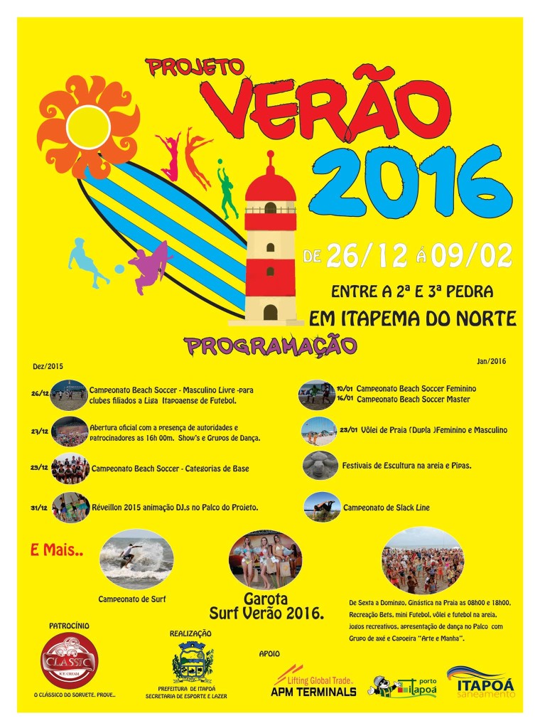 Cartaz programacao Projeto Verao Itapoa 2016