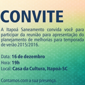 convite itapoa saneamento - Principal