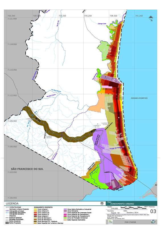 Mapa Propostas Zoneamento Urbano Plano Diretor Itapoa