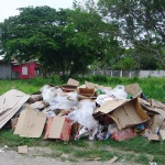 Municipes alegam descuido na separacao de lixo por parte dos coletores em Itapoa 7