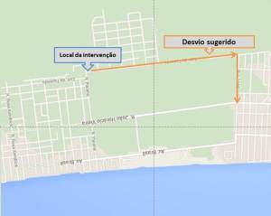 Trecho da Rua 1300 sera interditado para obras da rede de abastecimento de agua de Itapoa