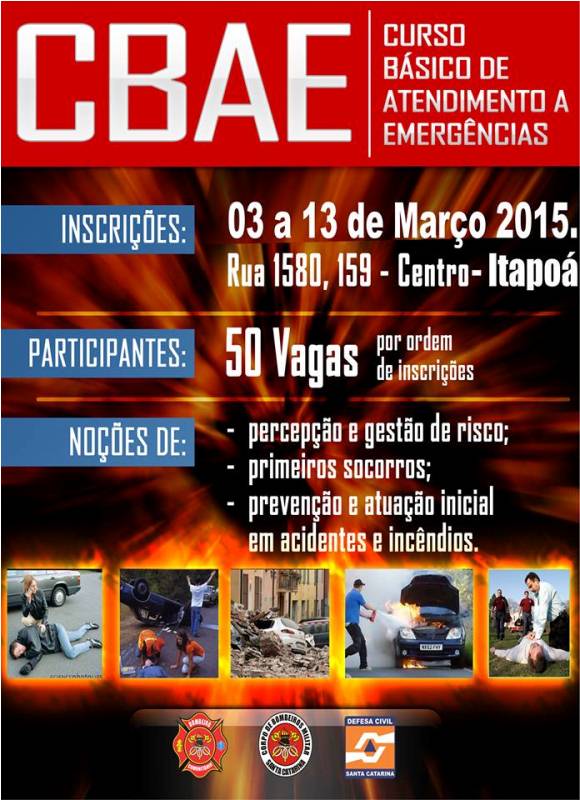 Abertas as incrições para o CBAE 2015 do Corpo de Bombiros Militar de Itapoá