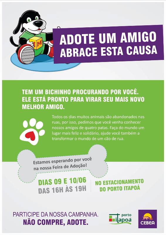 Feira de animais será realizada no Porto Itapoá nestas terça (09) e quarta-feira (10/06)