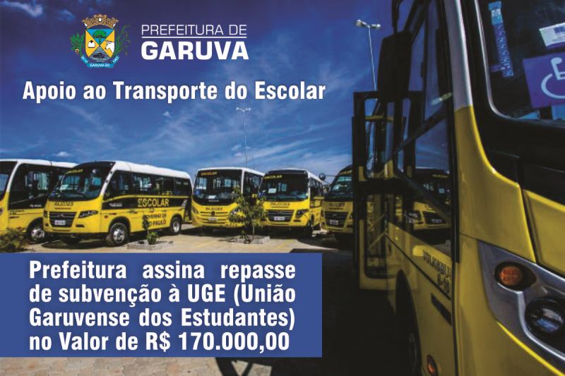 Prefeitura de Garuva assina repasse a UGE