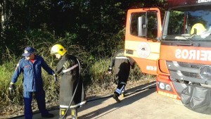 Incêndio toma conta de automóvel em plena via do balneário Mariluz - FOTO Julio César de Souza