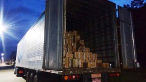 Carga roubada avaliada em R$ 633 mil recuperada em Garuva