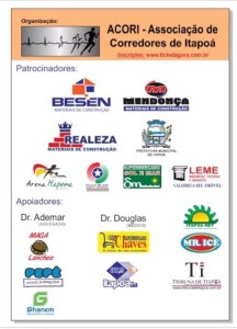 Patrocinadores e apoiadores da 1a Runfolia confirmados ate 04-02-16