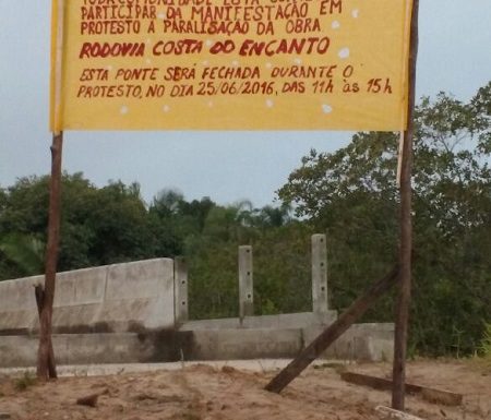 Paralisacao nas obras entre Vila da Gloria e Itapoa e alvo de protesto 2