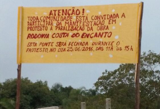 Paralisacao nas obras entre Vila da Gloria e Itapoa e alvo de protesto 2 - Capa