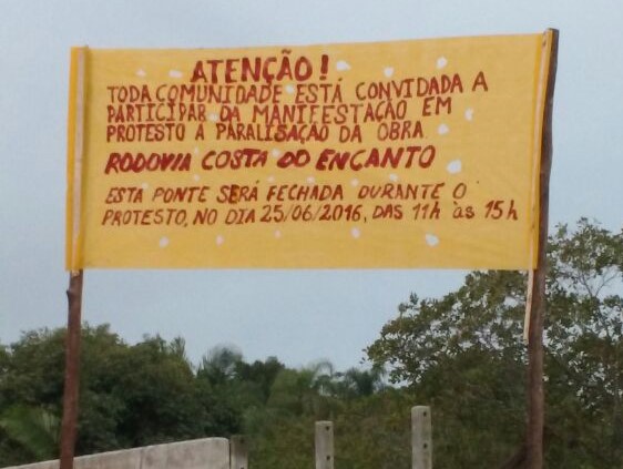 Paralisacao nas obras entre Vila da Gloria e Itapoa e alvo de protesto 2 - Capa