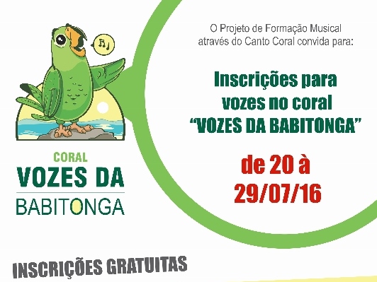 Inscrições abertas para o Projeto Coral Vozes da Babitonga 2016 Capa