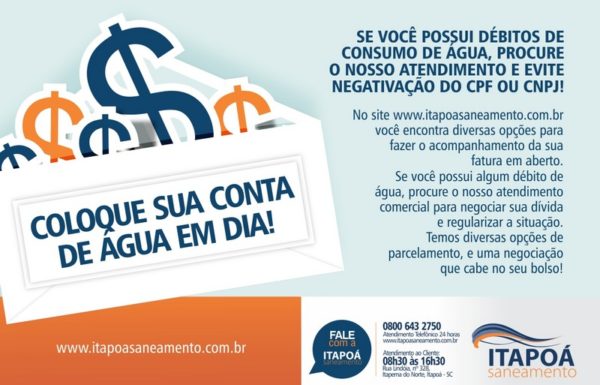 Campanha Negativacao Itapoa Saneamento campanha negativação