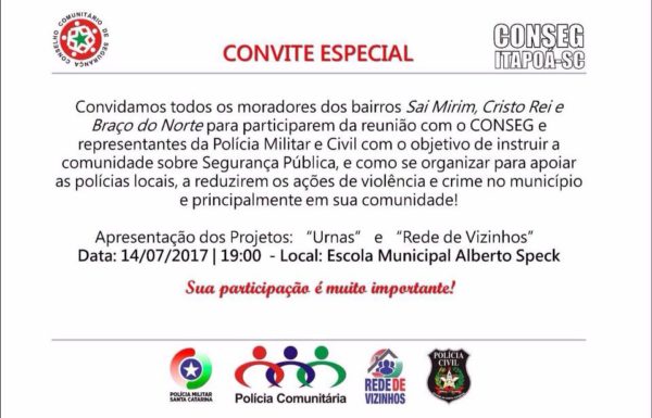 CONVITE PALESTRA SAI MIRIM 14 JULHO 2017