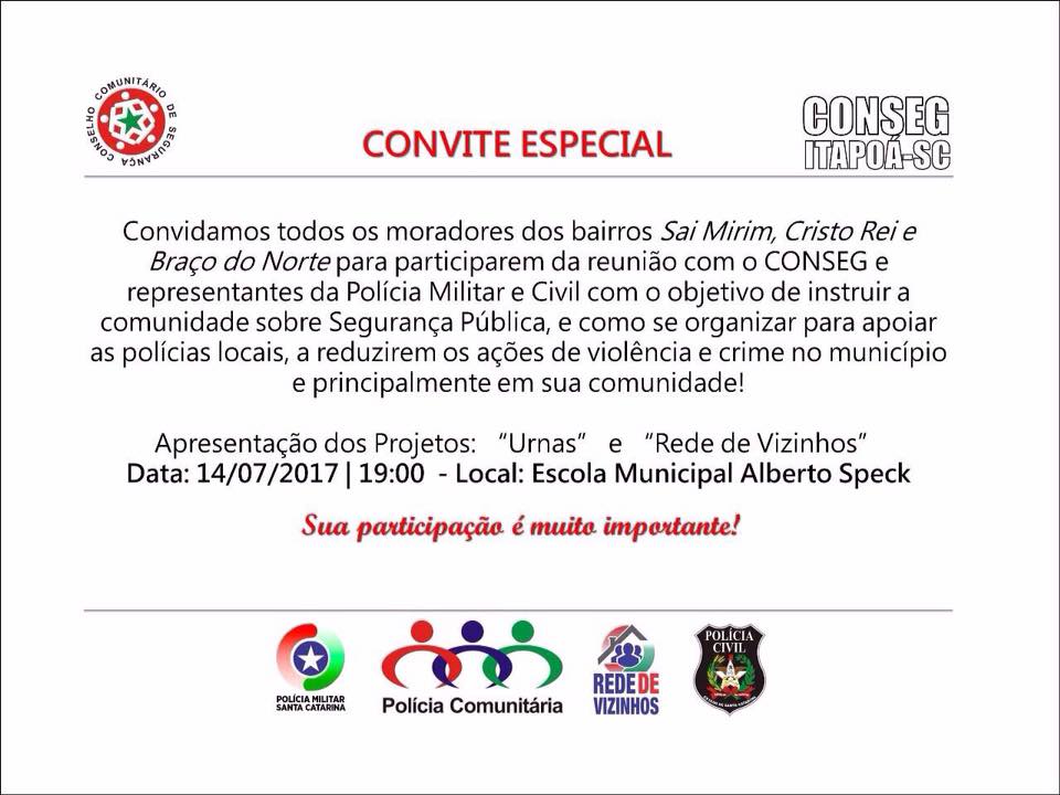 CONVITE PALESTRA SAI MIRIM 14 JULHO 2017