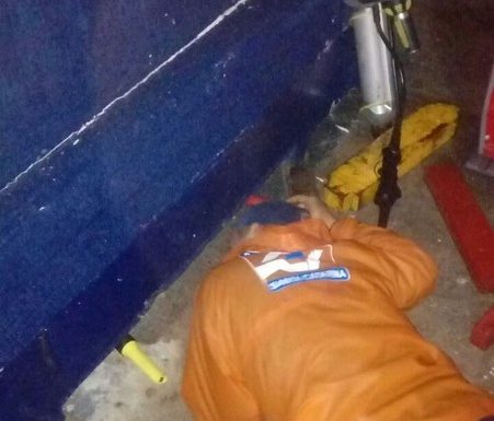 bombeiros de itapoa resgatam cao em perigo na noite desse sabado dia 19 de agosto 01