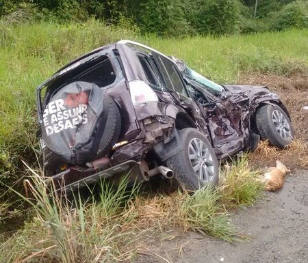 Manha desta segunda-feira 25-09 registra acidente com multiplas vitimas na SC-416 002