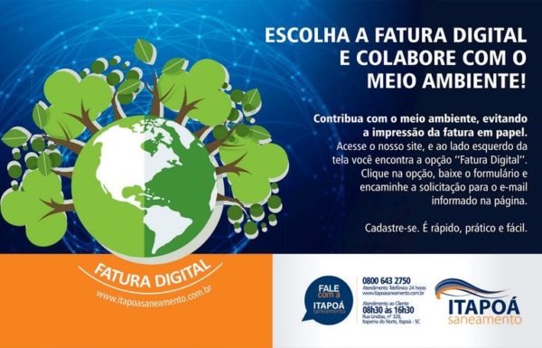 Troque sua fatura de papel da Itapoa Saneamento pela digital