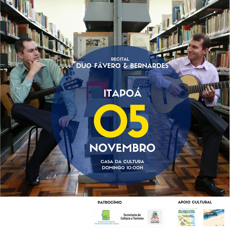 Recital Duo Favaro e Bernardes se apresenta em Itapoa dia 05 de novembro 1