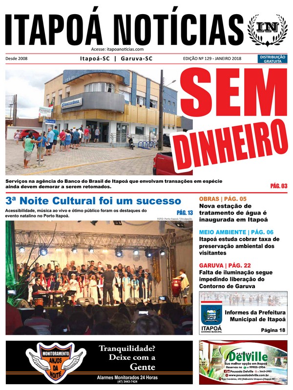 Capa edição 129 do jornal Itapoá Notícias - Janeiro de 2018