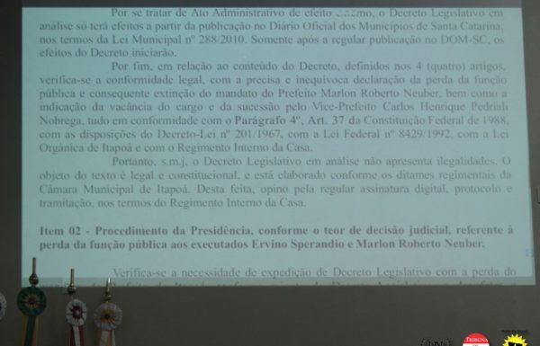 Presidente da Camara de vereadores decreta fim do mandato de marlon neuber 04