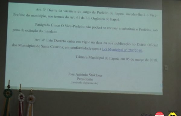 Presidente da Camara de vereadores decreta fim do mandato de marlon neuber 17