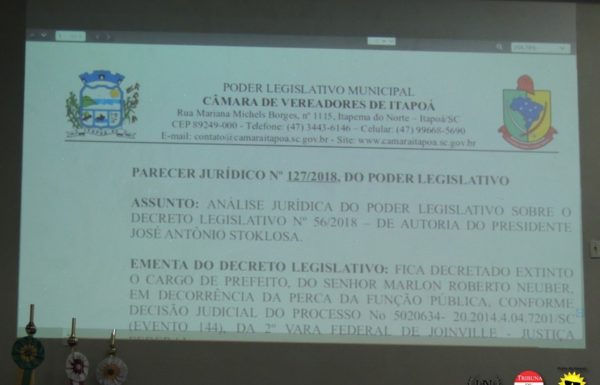 Presidente da Camara de vereadores decreta fim do mandato de marlon neuber 21