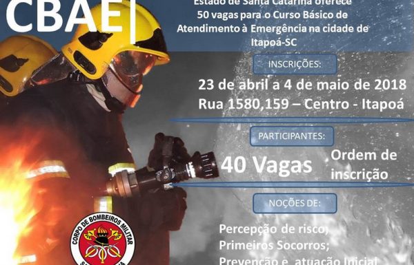 Corpo de Bombeiros Militares de Itapoa anuncia mais uma edição do CBAE