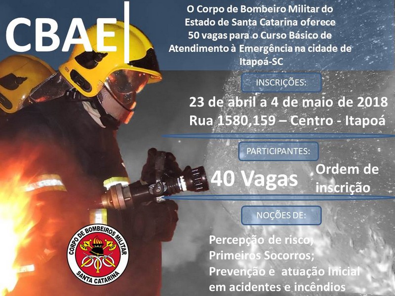 Corpo de Bombeiros Militares de Itapoa anuncia mais uma edição do CBAE
