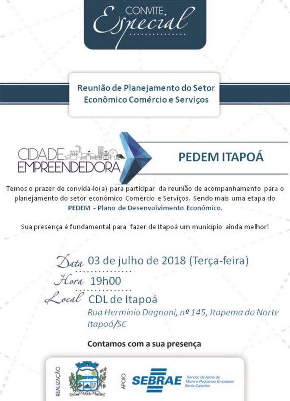 Prefeitura de Itapoa convida populacao para debater o setor economico local