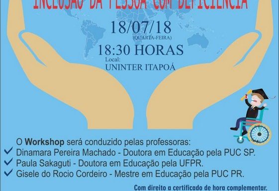 Participe do workshop Inclusao da Pessoa com Deficiencia