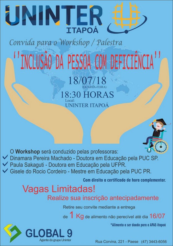 Participe do workshop Inclusao da Pessoa com Deficiencia