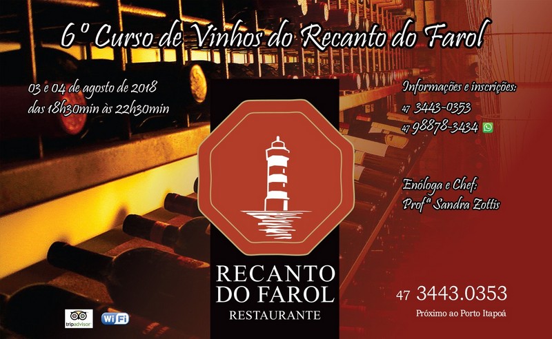Vem aí o 6o Curso de Vinhos do Restaurante Recanto do Farol