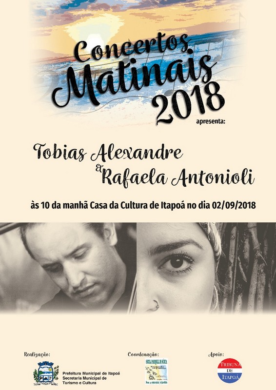 Concertos Matinais traz para Itapoa o duo Tobias Alexandre e Rafaela Antonioli