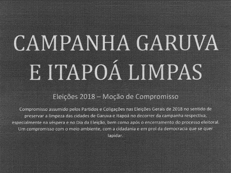 Partidos politicos assinam compromisso com a campanha Garuva e Itapoa limpas