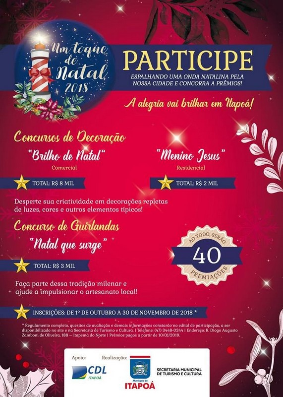 Inscricoes para os concursos de decoracao natalina de Itapoa vao ate o dia 30 de novembro