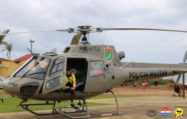 Guarda-vidas civis de Itapoa recebem treinamento com aeronave Aguia da PM 20