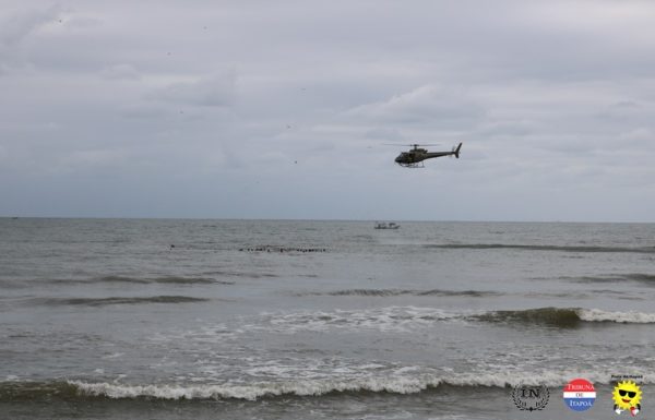 Guarda-vidas civis de Itapoa recebem treinamento com aeronave Aguia da PM 26