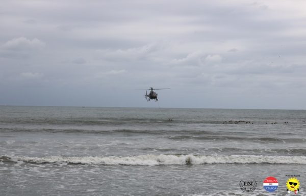 Guarda-vidas civis de Itapoa recebem treinamento com aeronave Aguia da PM 34