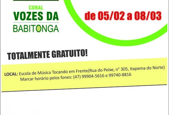 Inscricoes Vozes da Babitonga 2019