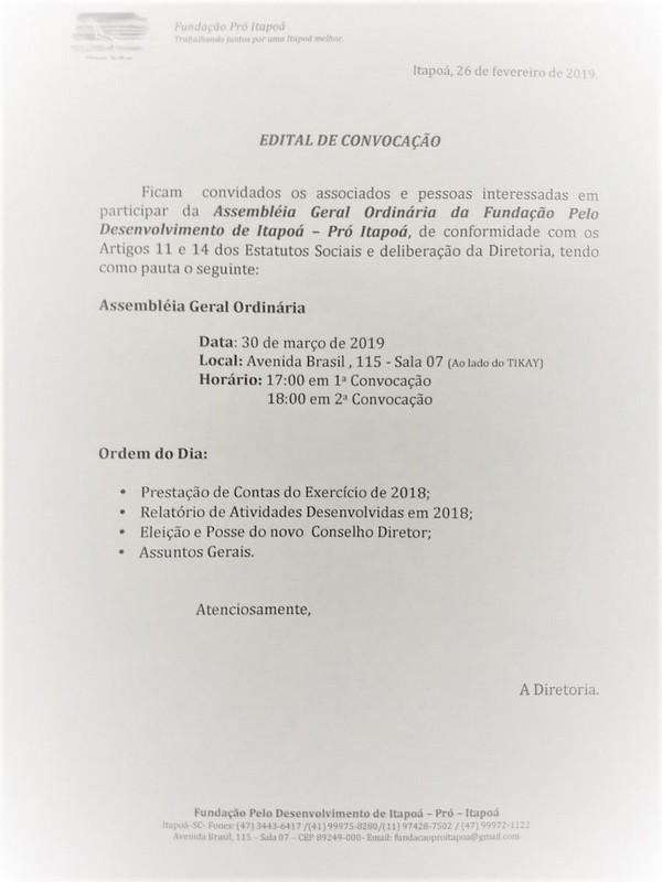 Assembleia Fundação Pró Itapoá 30-03