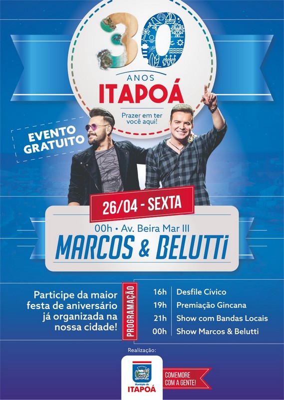 Itapoa tem programacao especial para comemorar os 30 anos de emancipacao