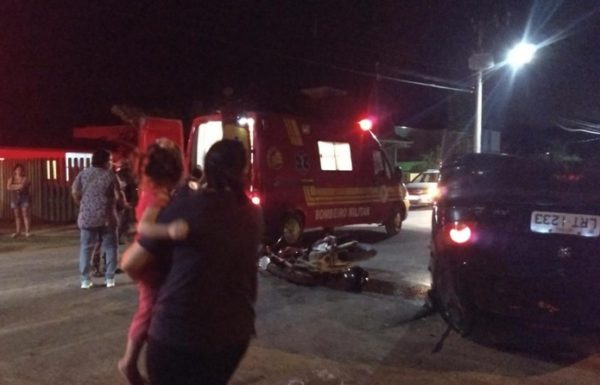 Motociclista morre apos colisao entre moto e automovel no balneario Princesa do Mar 1