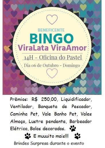 Associacao Vira Lata Vira Amor promove show de premios neste domingo 06-10