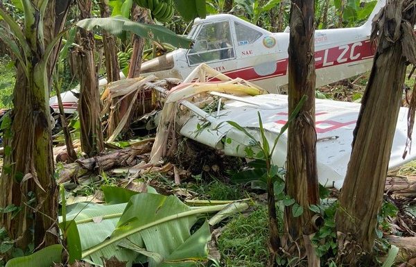 Piloto passa bem apos aviao de pequeno porte cair em Garuva