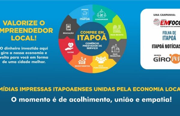 Campanha midias impressas de Itapoa em prol do comercio local